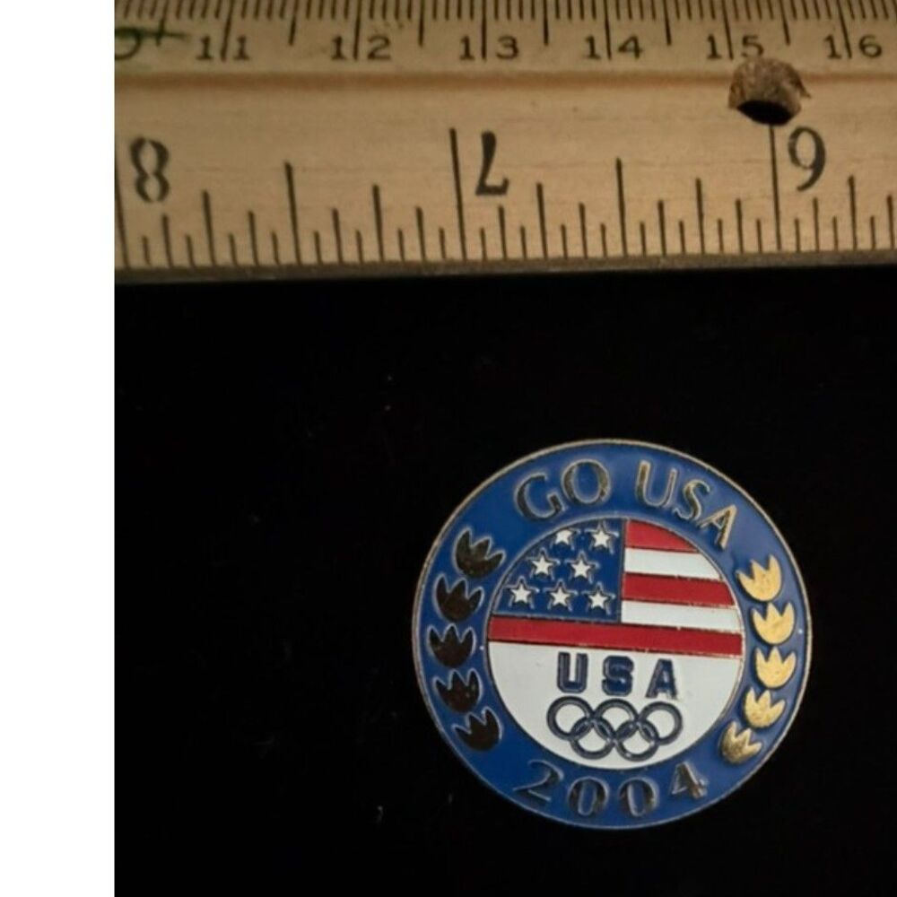vtg 2004 athens summer olympics Go USA american flag lapel pin - Picture 1 of 3
